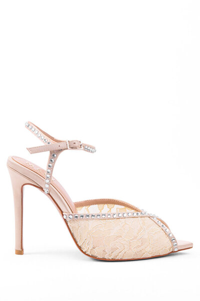 MARY Βραδινά παπούτσια με τακούνι Μαύρα παπούτσια με τακούνι Δαντελένια παπού...