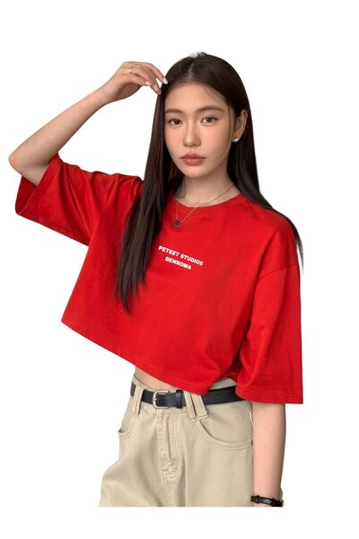 E-ROMA PETEET ΣΤΟΥΔΙΟ Τυπωμένο Κροπ Τιστριτς 3UT4