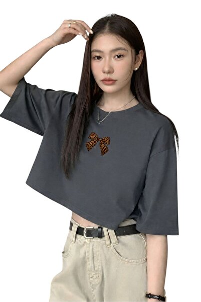 E-ROMA Κοντό μπλουζάκι με στάμπα κορδέλας 3UT3