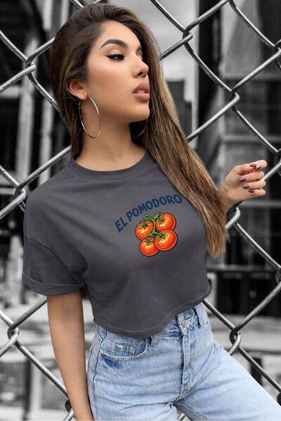 BENROMA ΜΠΛΟΥΖΑΚΙ ΚΡΟΠ ΜΕ ΣΤΑΜΠΑ ΝΤΟΜΑΤΑΣ 3UT5