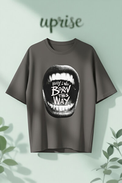 Vordevia Μπλουζάκι  "Baby I Was Born This Way " με στάμπα, βαμβακερό, oversized