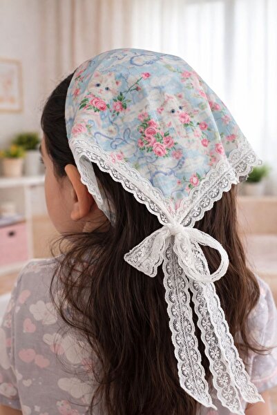 EMKSHOP Desenli Kumaş Sallantılı Güpür Detaylı Bohem Taç Bandana