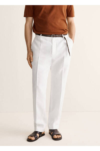 MANGO Man %100 keten regular fit pantolon