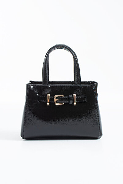 DEV 3 ADAM Black Patent Leather Women's Crossbody and Shoulder Bag with Belt ...