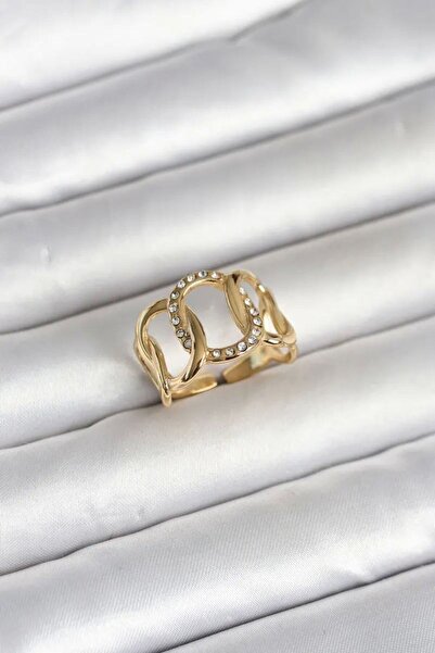 Generic Brand 316L Steel Gold Color Milky Way Model Women's Ring Tj-Byk4160