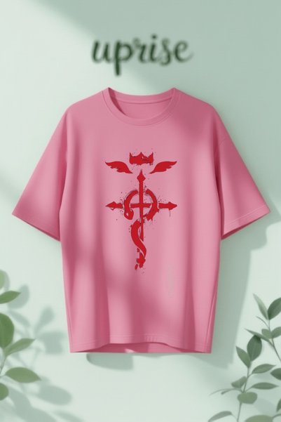 Vordevia Fullmetal Alchemist Printed Cotton Oversize T-Shirt