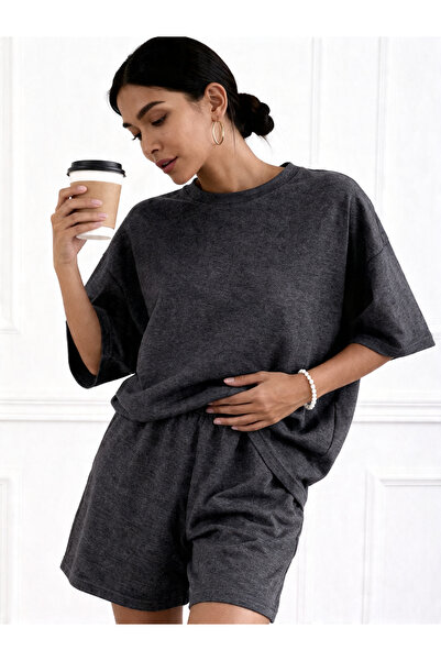LAPS Women's Basic Casual Stylish Bottom Top Shorts Set