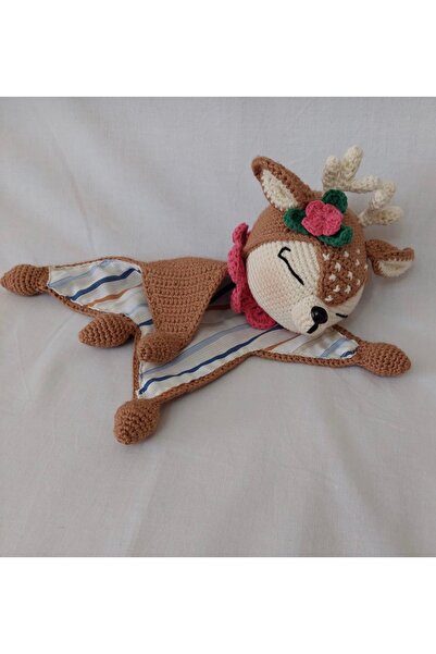 MİNOHOUSE Amigurumi Kahverengi Uyuyan Geyik Uyku Arkadaşı