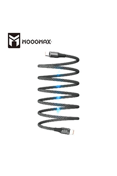 MOOG Charging Cable Type-C to Type-C Fabric-Black Mx102-Typc-C-65W 2m