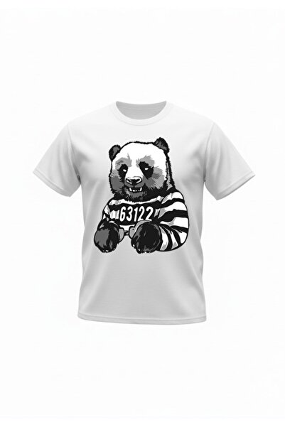 URBANTRENDSTORE Unisex μπλουζάκι με θέμα Panda Prisoner, Oversize Fit, Άνετο,...