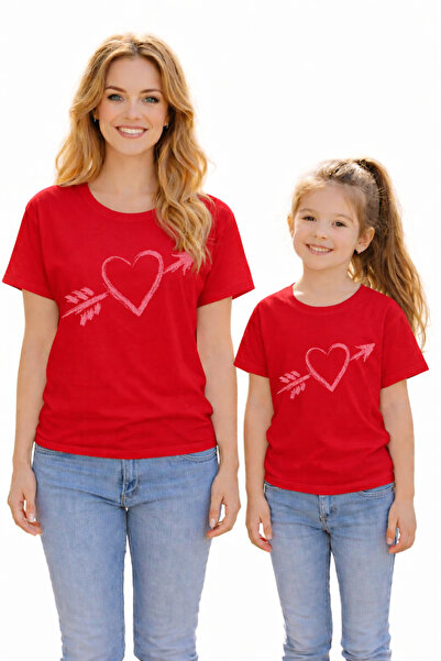 VODEXA Tricou supradimensionat pentru mamă și fiică, tricou cu imprimeu inimă...