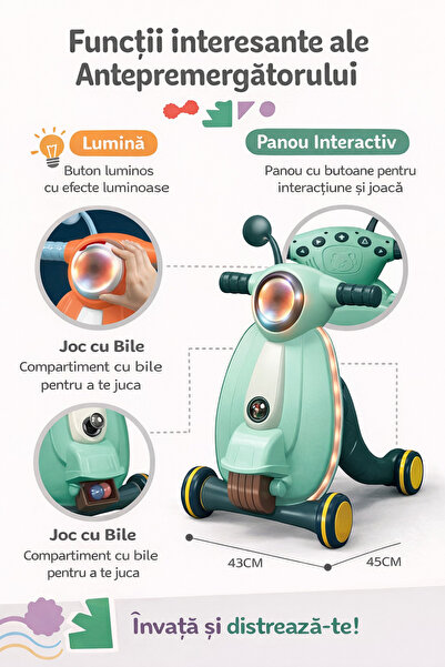 OEM Περιπατητήρας μωρού με φώτα και ήχους, διαδραστικό πάνελ και παιχνίδια γι...