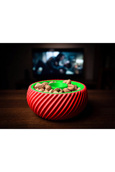 CR CEERY Double Chamber Snack Bowl, Shell Chamber, Trash Can, Peanut Seed Bow...