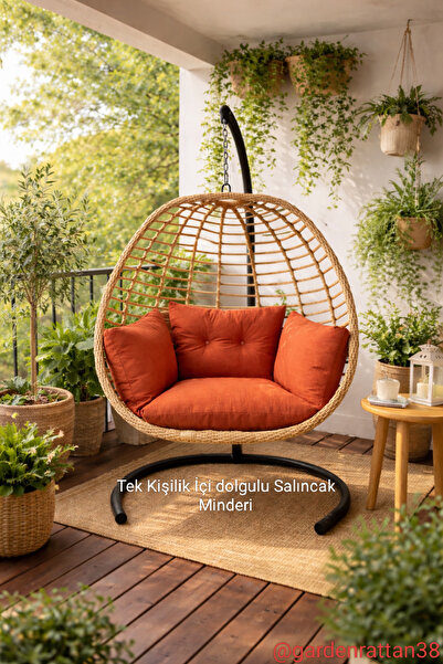 Rattano Garden Tek Kişilik İçi Dolgulu Salıncak Minderi