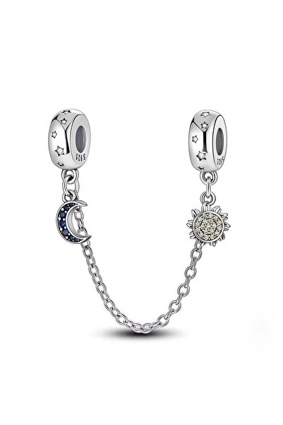 Fubena Güneş ve Ay Zincir Sallantılı 925 Ayar Gümüş Charm