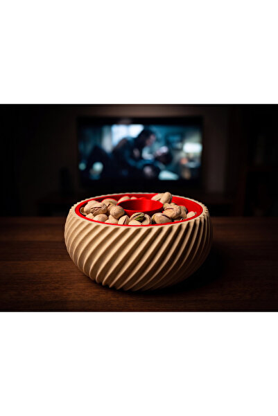 CR CEERY Double Chamber Snack Bowl, Shell Chamber, Trash Can, Peanut Seed Bow...