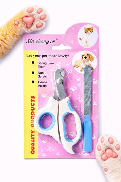HAYHAYPETSHOP مجموعة مقصات أظافر القطط والكلاب + مبرد أظافر بمقبض واسع، سهل ا...