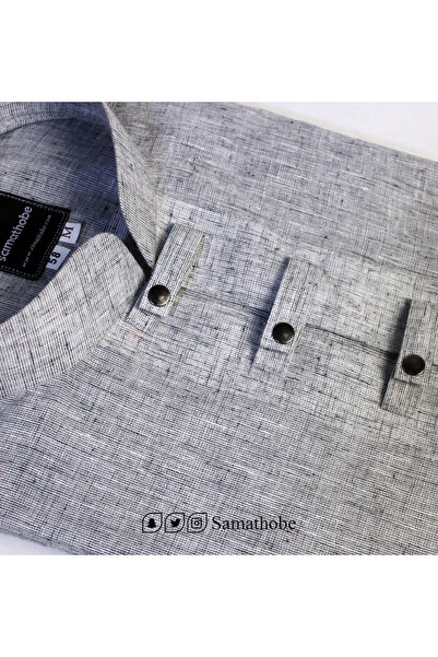 samathobe ثوب جاهز رجالي تصميم MG78 رمادي طول 60