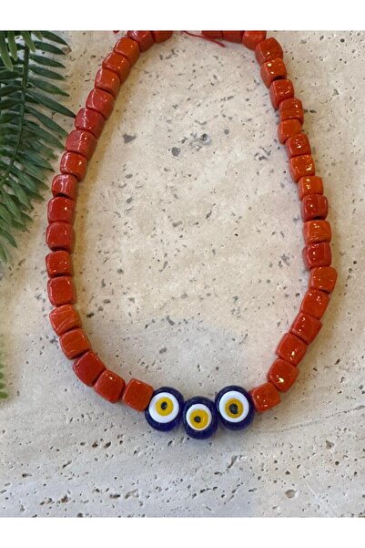 bizizmoda Glass Bead Natural Stone Pearlescent Necklace