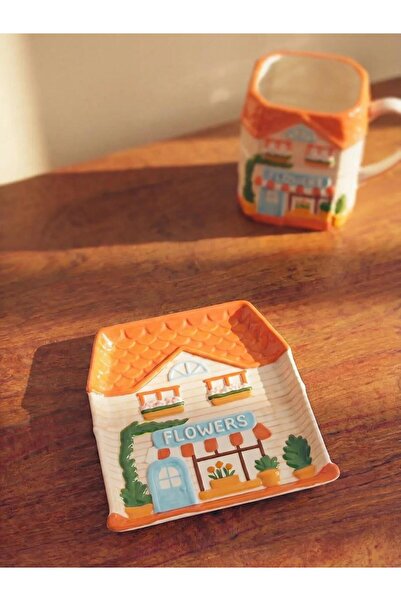 LC Waikiki Κεραμικό πιάτο με ανάμεικτες φιγούρες σπιτιών (S6)