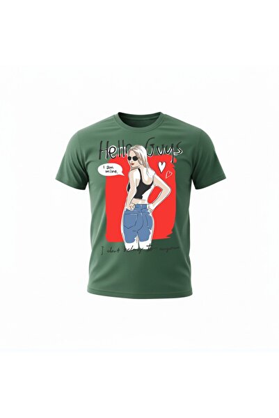 URBANTRENDSTORE Unisex μπλουζάκι με θέμα το Hello Guys Heart Girl, Oversize F...