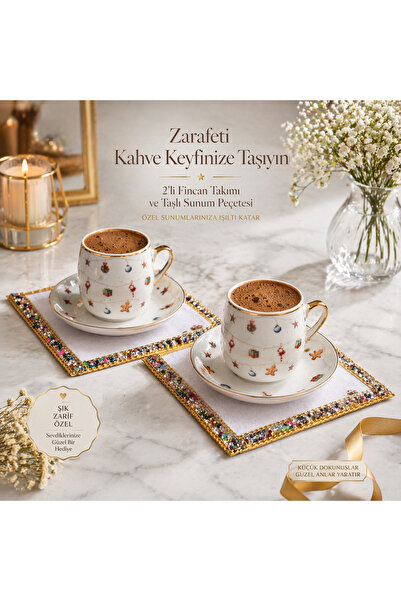 Sunflowers Cookie Temalı Fincan Takımı ve Sunum Peçetesi Takımı