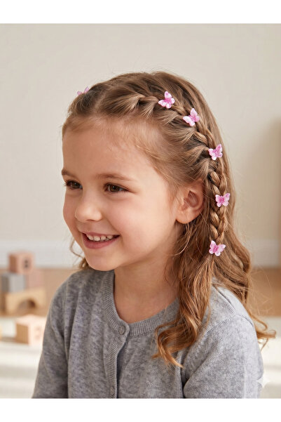 GLOWILLA Kanatlı Model Pembe Renk 5’li Akrilik Charm Saç Küpesi