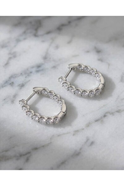 Portakal Esintisi Virela Round Zircon Stone Full Tour Hoop Steel Xuping Earrings
