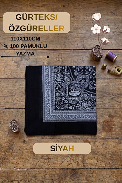 ÖZGÜRELLER Özgüreller, 110x110 cm Etnik Desen Yazma,%100 Pamuklu Hediyelik Te...