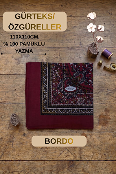 ÖZGÜRELLER Özgüreller, 110x110 cm Etnik Desen Yazma,%100 Pamuklu Hediyelik Te...