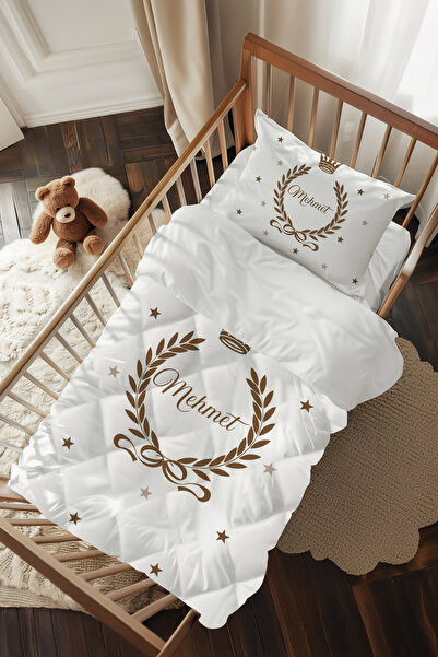 Talia Home İsimli Özel Desenli Bebek Beşik Uyku Seti TLABG-331