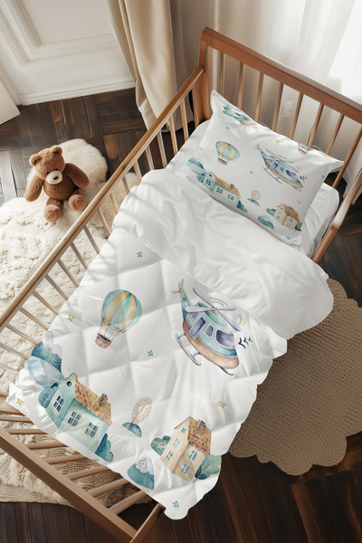 Talia Home طقم نوم للأطفال على شكل طائرة هليكوبتر TLABG-326