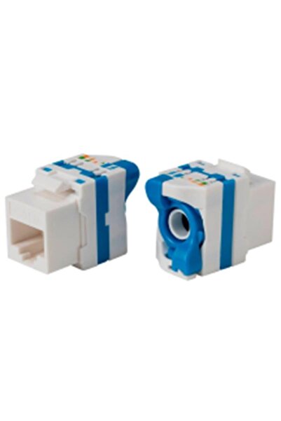 Hobibahçem KJ-UC6-18056DB CAT6 UTP 180 درجة مفتاح ربط جاك أزرق اللون