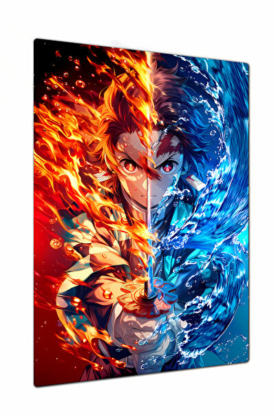 Charmbi Demon Slayer Dekorativni Metalni Poster Slika - Živopisne Boje Svetla...