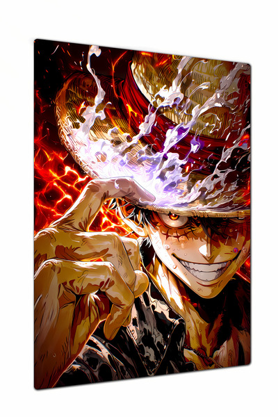 Charmbi One Piece Luffy Dekorativni Metalni Poster - Živopisne Boje, Svetla P...