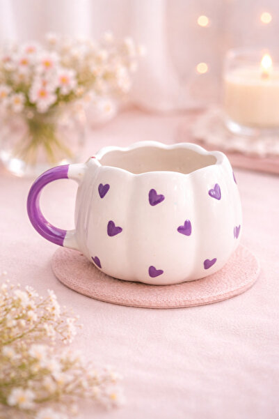 Kotium Ceramics Purple Heart Patterned Mouth Wave Detail Custom Embossed Full...