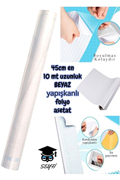 SEYFİKİRTASİYE 45 cm X 10 Meters Adhesive Roll Foil Acetate White Dc-Fix
