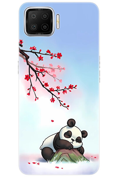Ceppare Oppo A73 (CPH2095) Uyumlu Kılıf Desen Baskılı Silikon Uyuyan Panda ST...