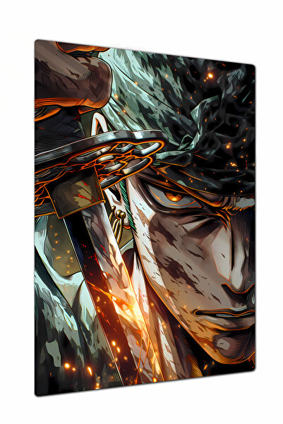 Charmbi Zoro One Piece Metal Poster Tablo – Parlak Yüzey Canlı Baskı Modern D...