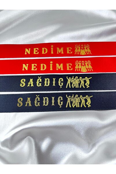 EvremStore 2 Adet Sağdıç 2 Adet Nedime Kurdelesi Gold