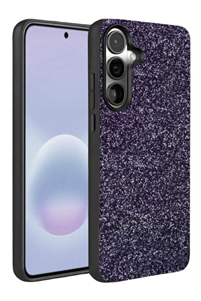 Rivor Samsung Galaxy A37 Uyumlu Kılıf Kamera Çıkıntı Taşlı Boncuk İşlemeli Si...