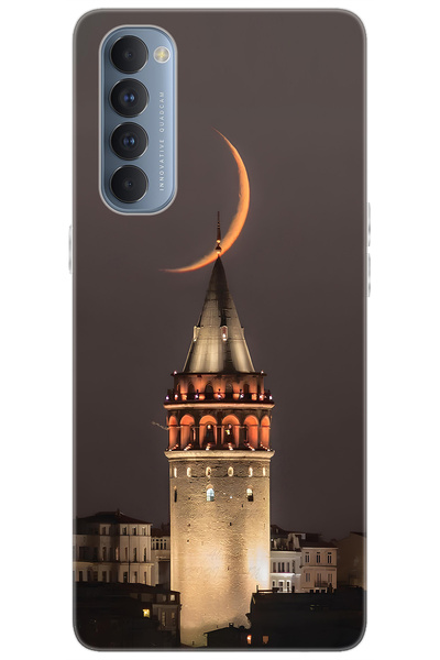 Ceppare Oppo Reno 4 Pro (CPH2109) Uyumlu Kılıf Desen Baskılı Silikon Galata K...