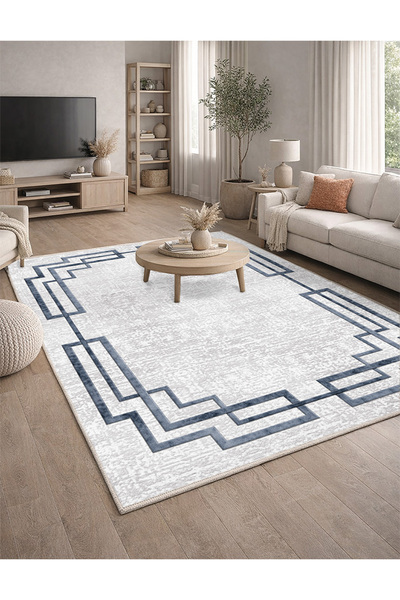 Lioara Home Modern Dijital Baskı Halı | Yıkanabilir Kaymaz Taban Salon & Yata...
