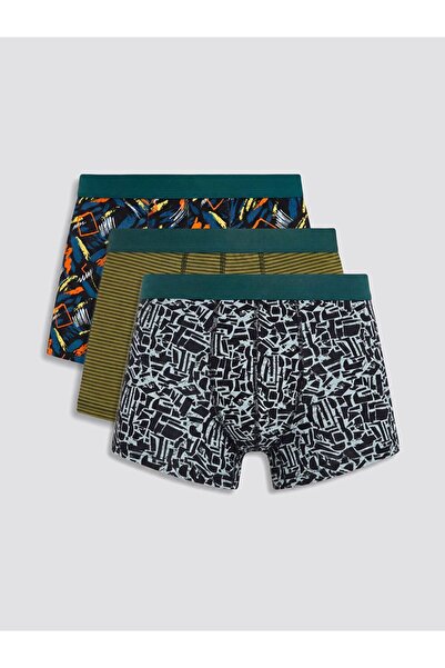 LC Waikiki Pamuklu Esnek Desenli Erkek Boxer 3'lü