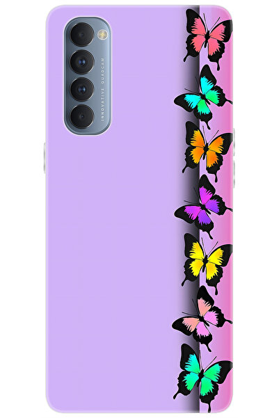 Ceppare Oppo Reno 4 Pro (CPH2109) Uyumlu Kılıf Desen Baskılı Silikon Kelebek ...