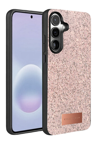Rivor Samsung Galaxy A37 Uyumlu Kılıf Kamera Çıkıntı Taşlı Boncuk İşlemeli Si...