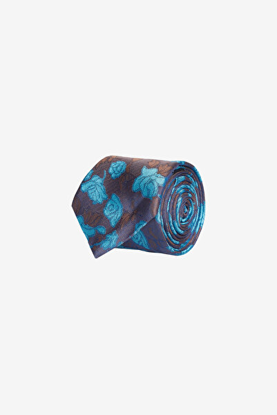 ALTINYILDIZ CLASSICS Ανδρική γραβάτα με καφέ-τιρκουάζ σχέδιο