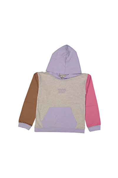 HEKİ Baby & Kid Positive Effect Embroidered Hooded Girls' Sweatshirt