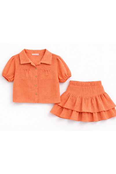 BALKABAĞI Σετ για κορίτσια με μπλούζα με μανίκια μπαλόνι και φούστα μουσελίνα...