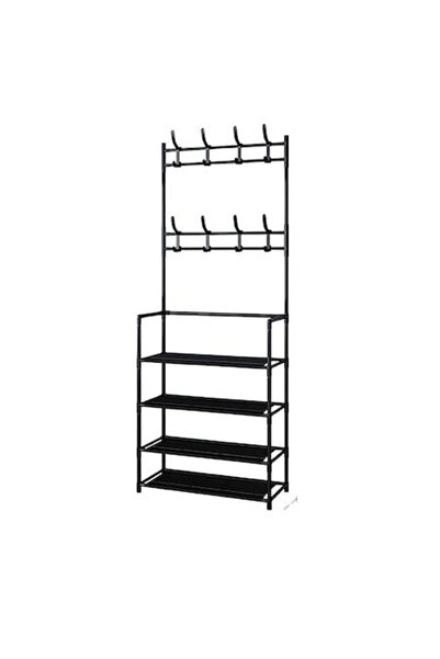 Trendily Μεταλλική Κρεμάστρα Ρούχων με Ράφι Παπουτσιών ArteNova, Μαύρο